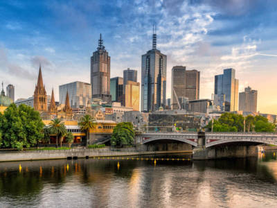 Melbourne città fiume panorama