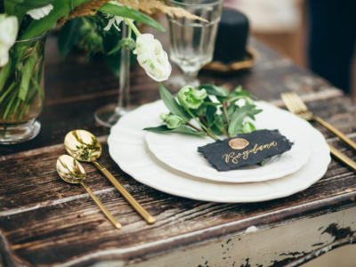 Decorazioni da matrimonio in bianco e nero