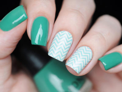 unghie chevron nailart