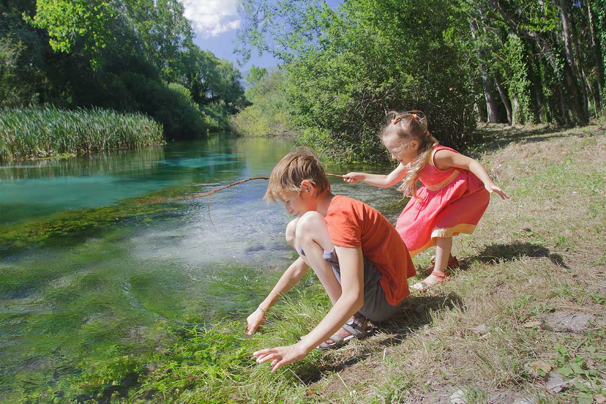 Bambini Giocano Vacanza Abruzzo