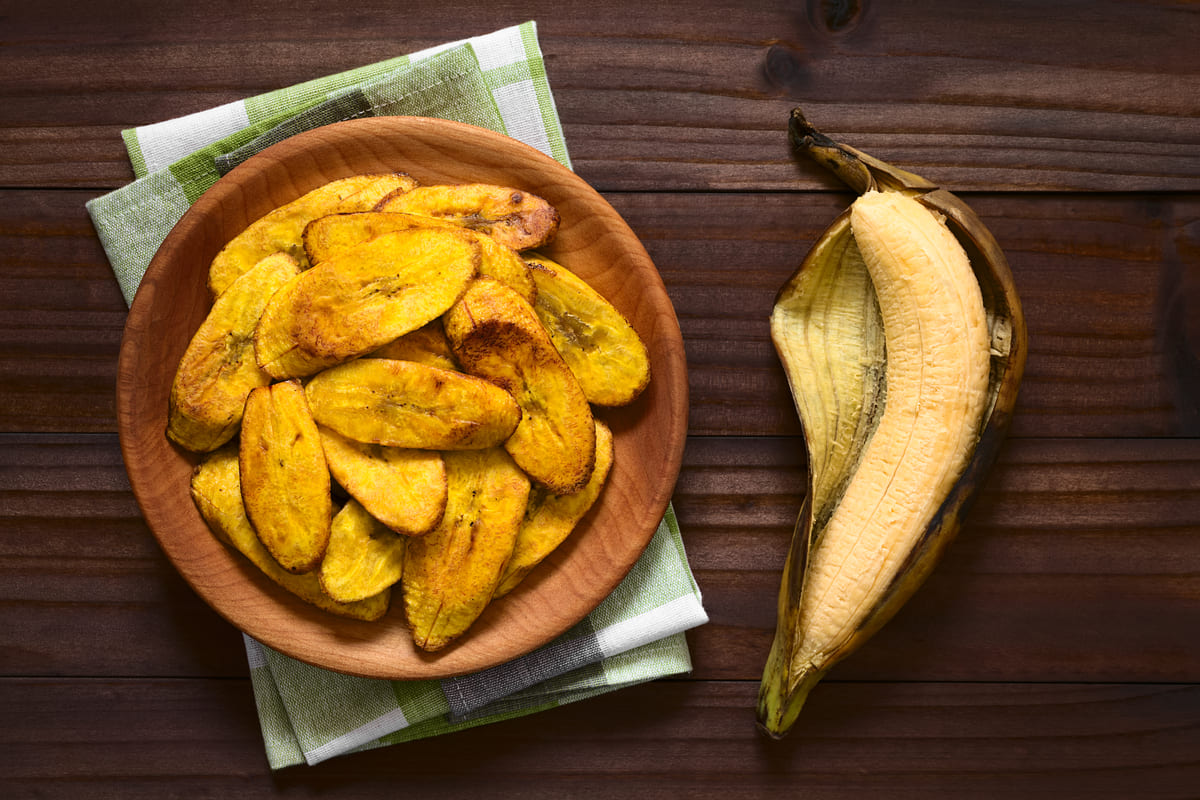 platano fritto fette chips