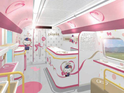 Giappone: arriva il treno rosa di Hello Kitty