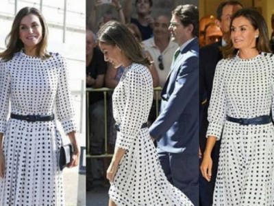 Letizia di Spagna regina low cost: incanta tutti con un abito da 90 euro