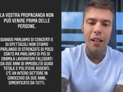 Comizi e assembramenti, Fedez non ci sta: “Noi non possiamo fare concerti”