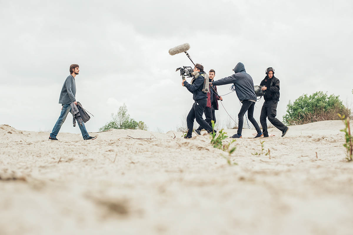 Attore sul set di un film