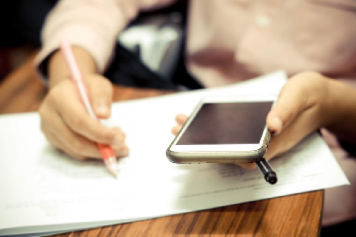 ricopiare telefono foglio biro