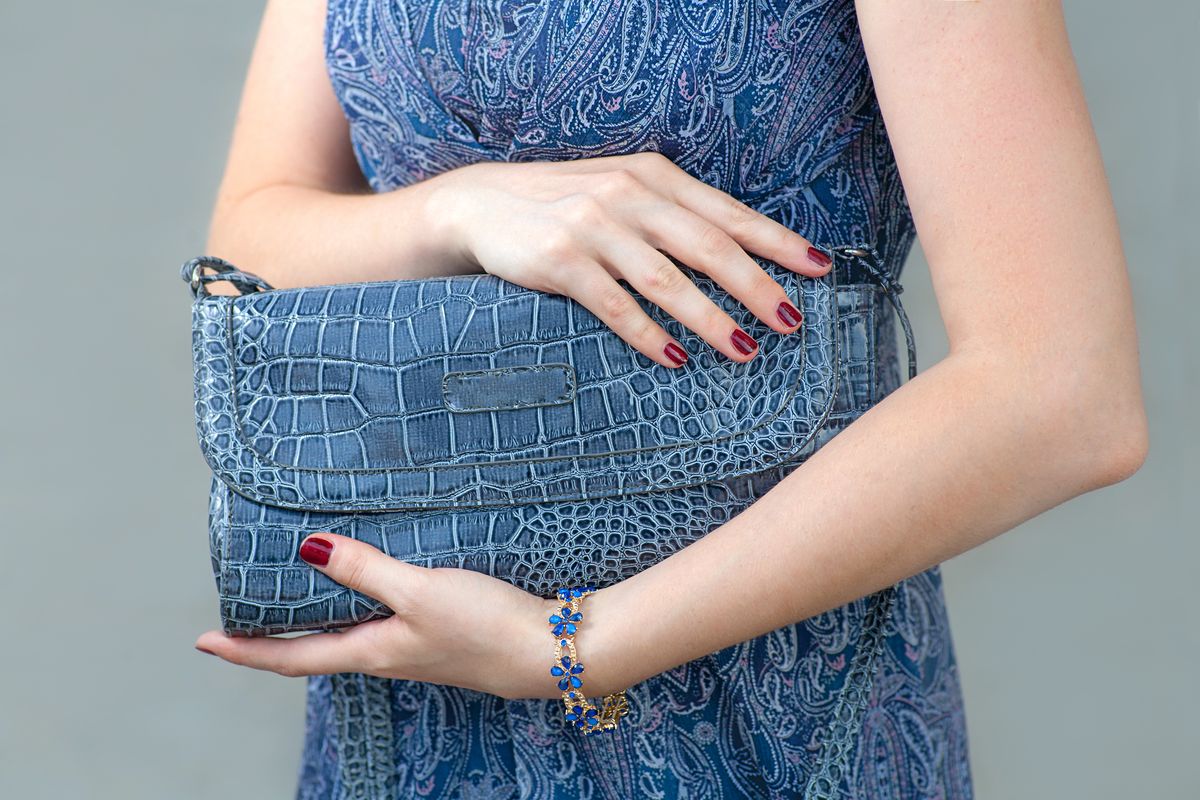 borsa borsetta blu donna